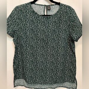 SHEIN Dark Green Floral Blouse